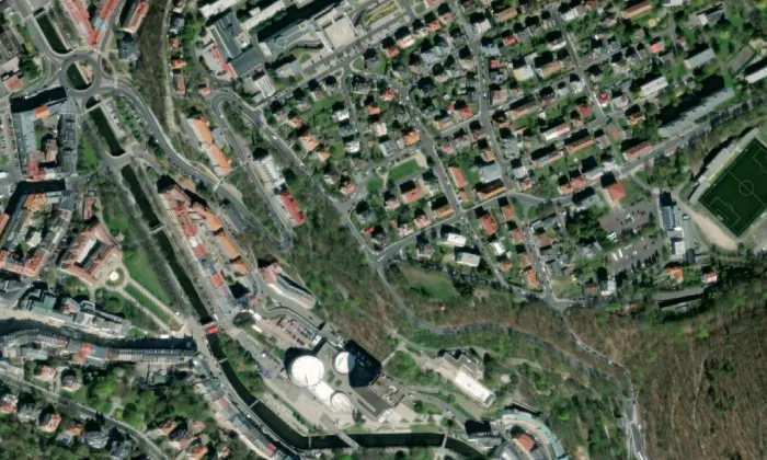 vila Skt. Georg – letecký pohled