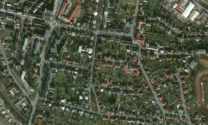 Vila Soví hrádek – letecký pohled