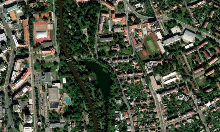 Vila Viktora Kříže – letecký pohled