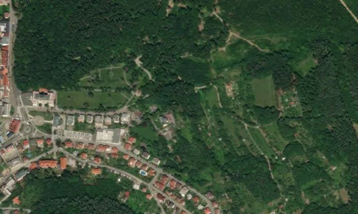 Vila Vlasta – letecký pohled