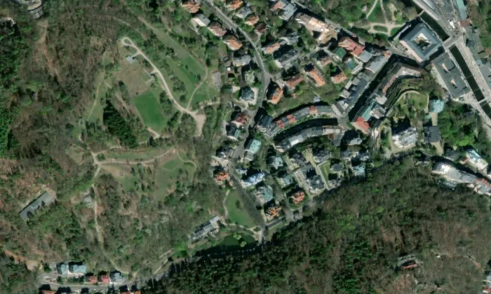 vila Vyšehrad – letecký pohled