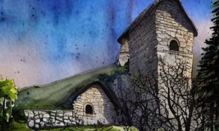 Vildštejn (Skalná) – akvarel