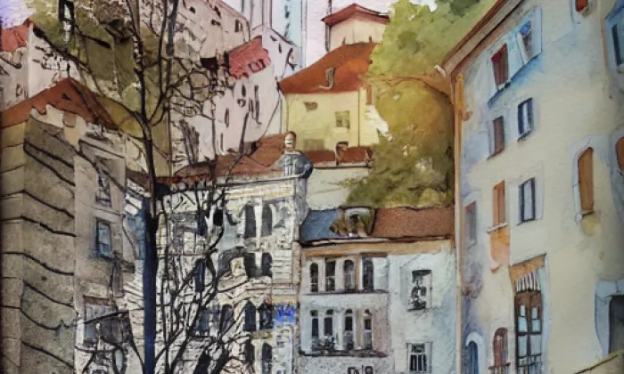 Viničná – akvarel