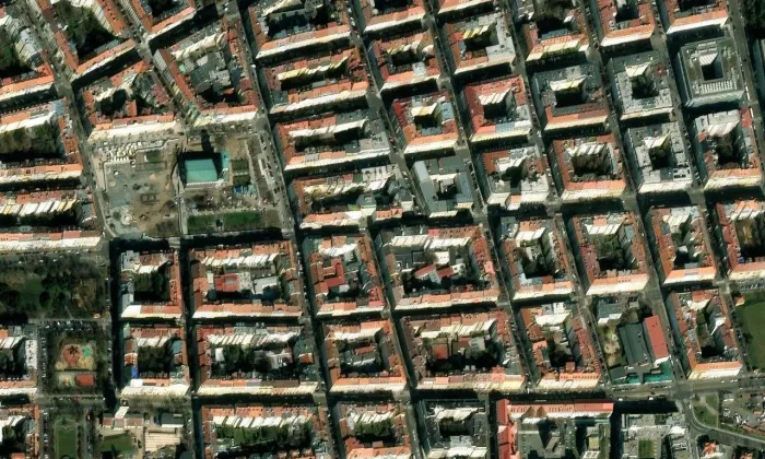 Vinohradská 113 – letecký pohled