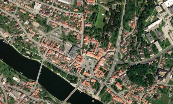 Vltavotýnské podzemí – letecký pohled
