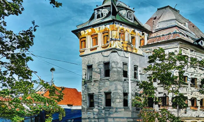 vodárenská věž v zámeckém parku Sychrov – noc