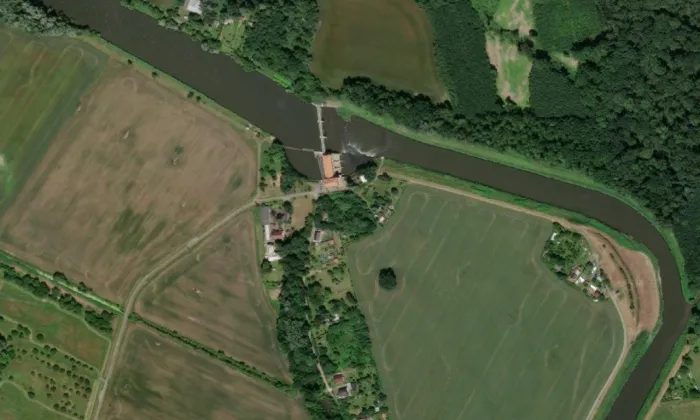 vodní elektrárna Strž – letecký pohled