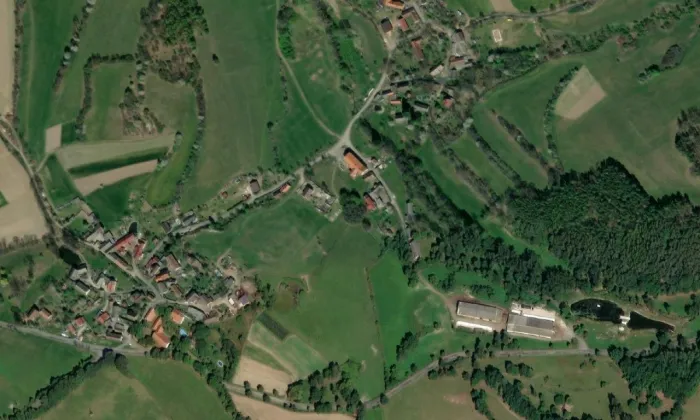 Vodní mlýn (Ředice) – letecký pohled