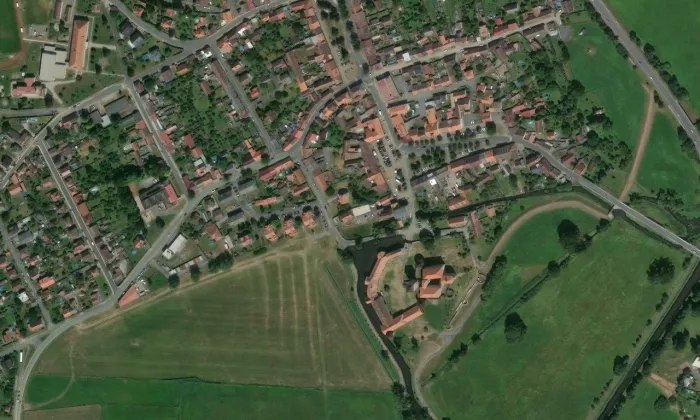 Vodní mlýn (Švihov) – letecký pohled