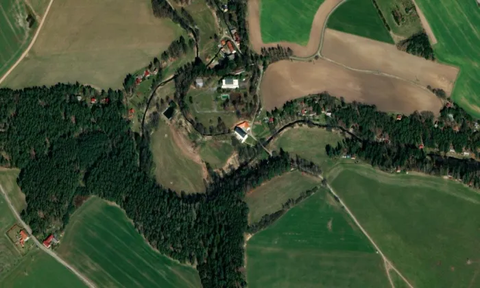 Vodní mlýn (Holubov) – letecký pohled