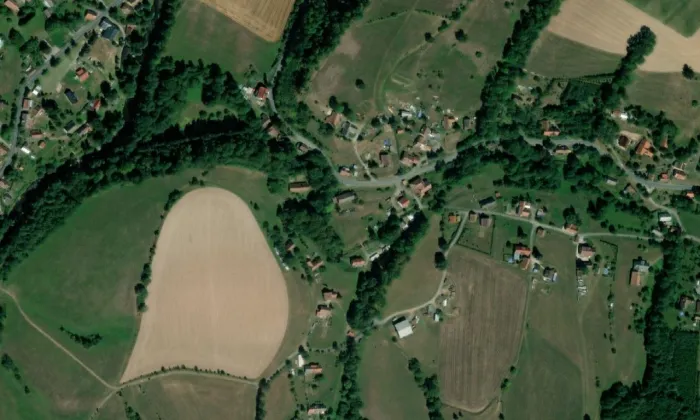 Vodní mlýn čp. 75 – letecký pohled
