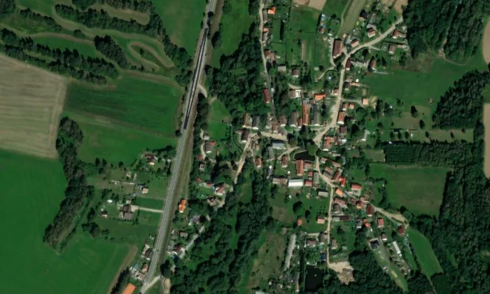 Vodní mlýn (Salavice) – letecký pohled
