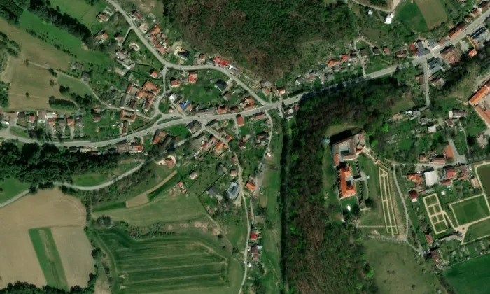Vodní mlýn (Sychotín) – letecký pohled