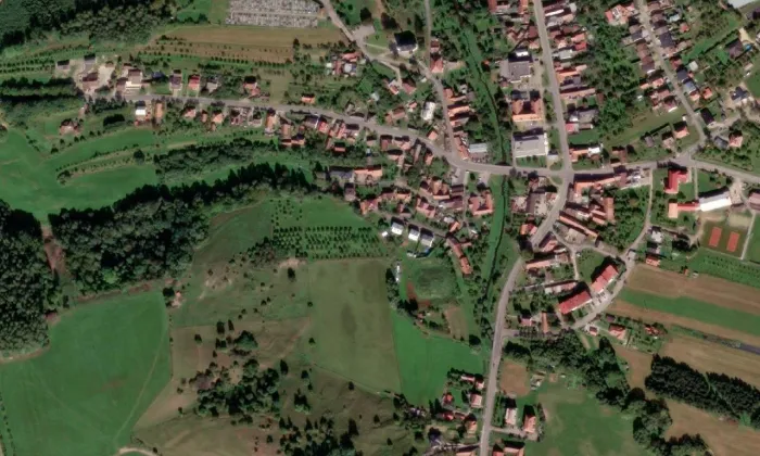 Vodní tvrz – letecký pohled
