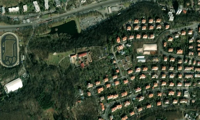 Vodovod města Košíř – letecký pohled