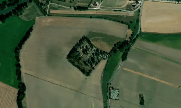 Vojenský hřbitov (Josefov) – letecký pohled