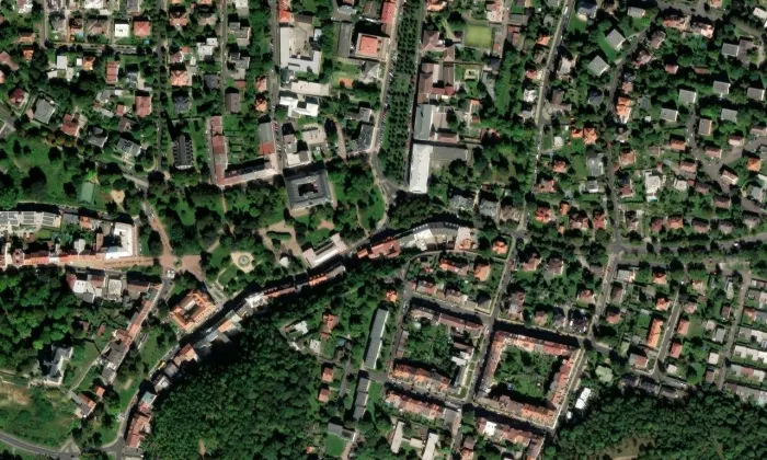 Vojenská lázeňská léčebna – letecký pohled