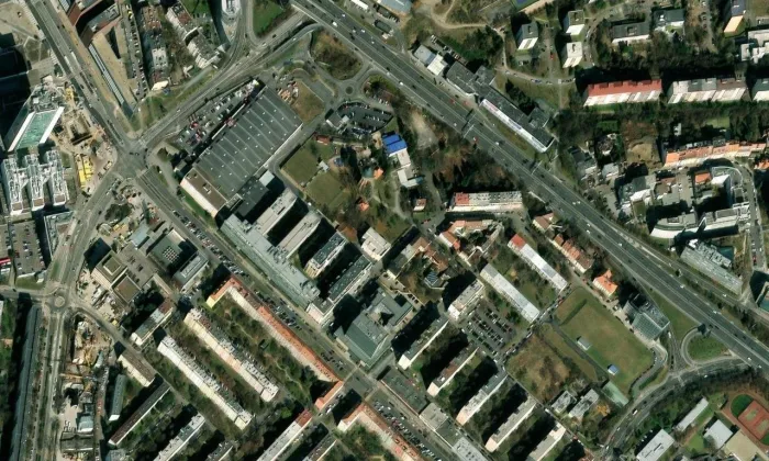 Vršovická vodárna – letecký pohled