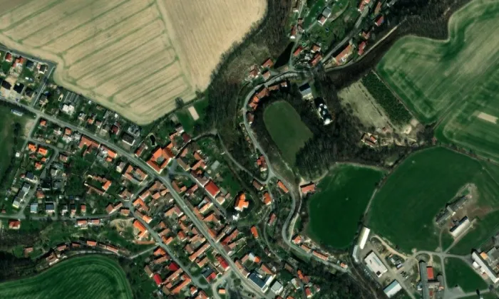 Vraclav – letecký pohled