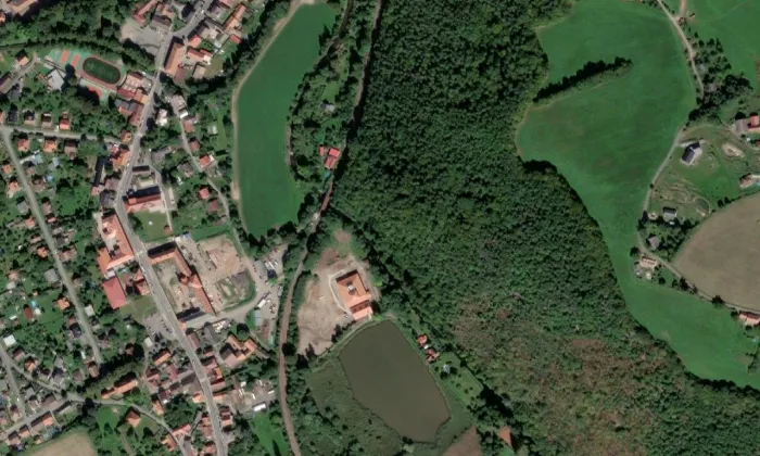 Vysoká pec Barbora – letecký pohled