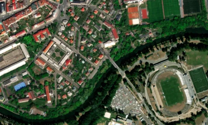 Wiplerova vila – letecký pohled