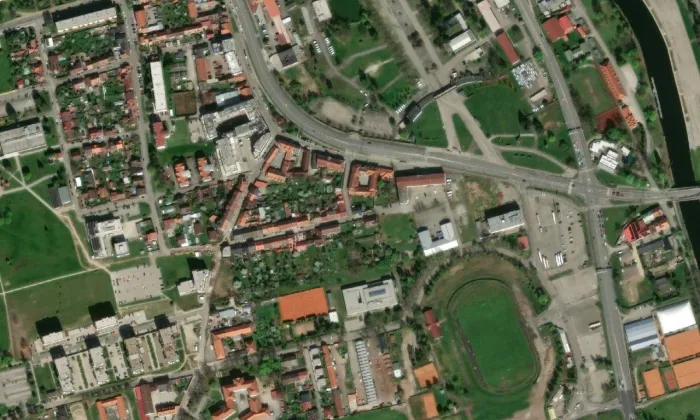 zájezdní hostinec U slovanské lípy – letecký pohled