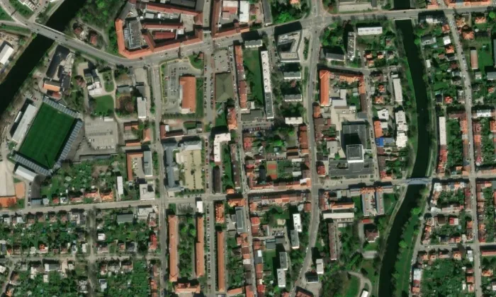 Základní škola, Matice školské 3 – letecký pohled