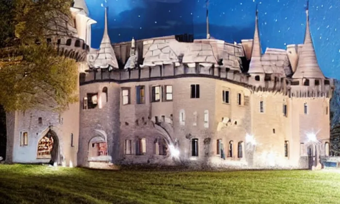 zámeček Měšice – noc