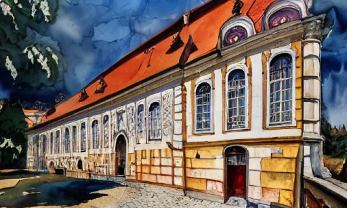 Zámecká jízdárna Český Krumlov – akvarel