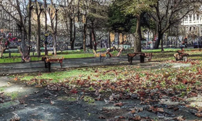 Zámecký park – akvarel