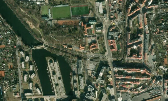 Zámecký pivovar v Libni – letecký pohled