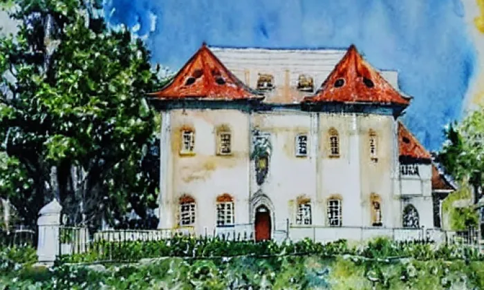 Zámek – akvarel
