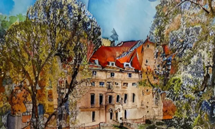 zámek Údrč – akvarel