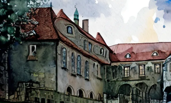 zámek Čečovice – akvarel