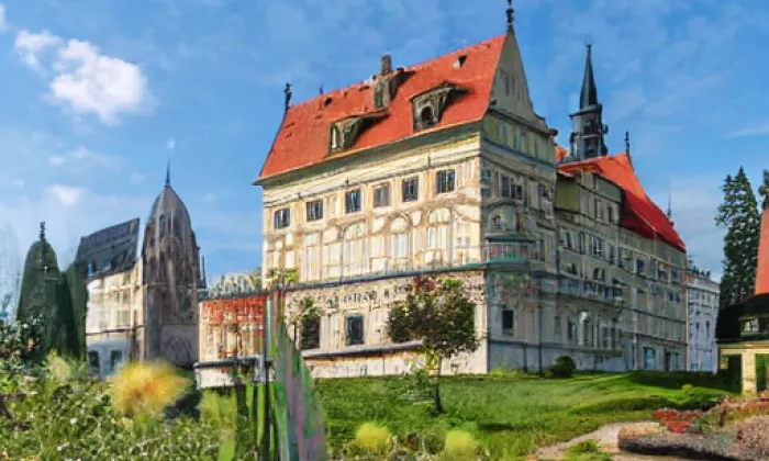 zámek Červená Řečice – akvarel