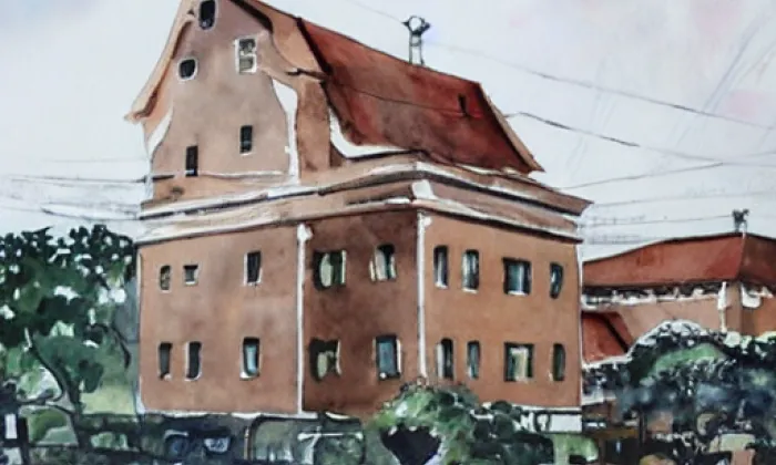 zámek Bělá nad Radbuzou – akvarel