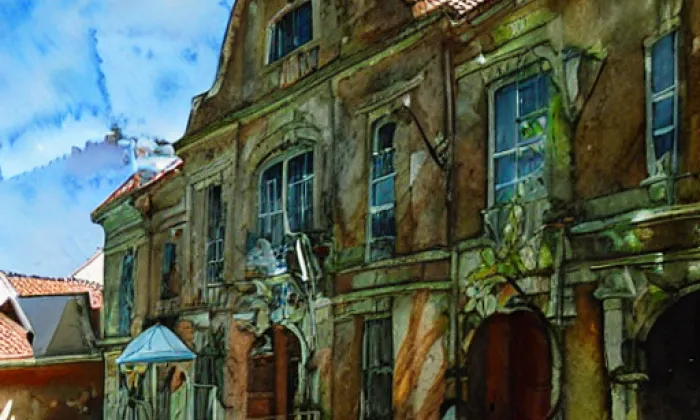 Zámek Bolechovice – akvarel