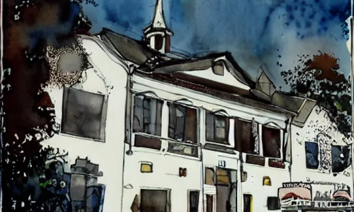 Zámek Brandýs nad Orlicí – akvarel