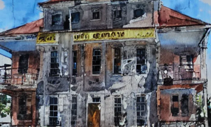 zámek Cebiv – akvarel
