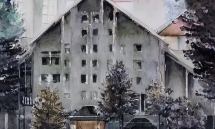 zámek Chlumec – akvarel