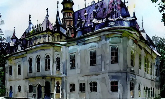 Zámek Chotěboř – akvarel
