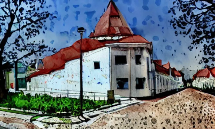 Zámek Dobřichovice – akvarel