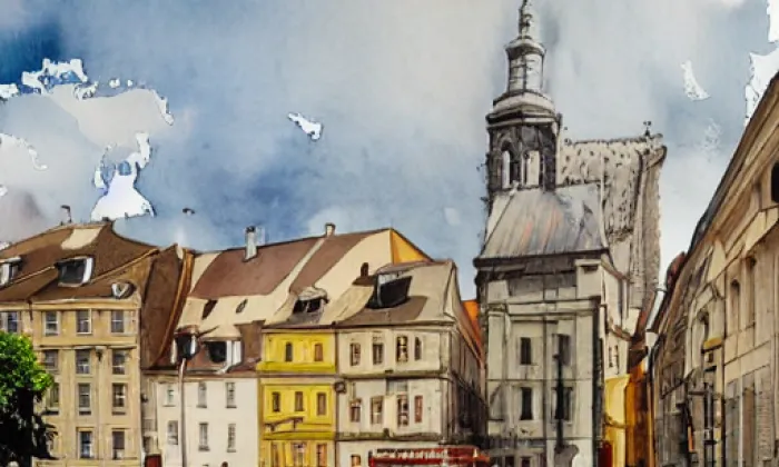 zámek Doksy – akvarel