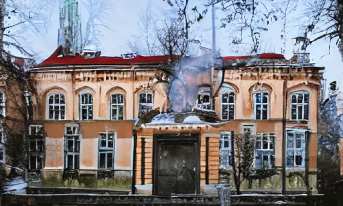 Zámek Dolní Benešov – akvarel