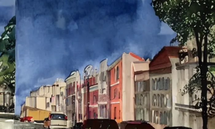 zámek Dolní Počernice – akvarel
