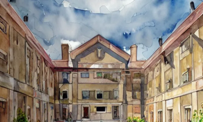 zámek Duchcov – akvarel