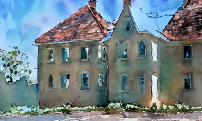 zámek Hlízov – akvarel