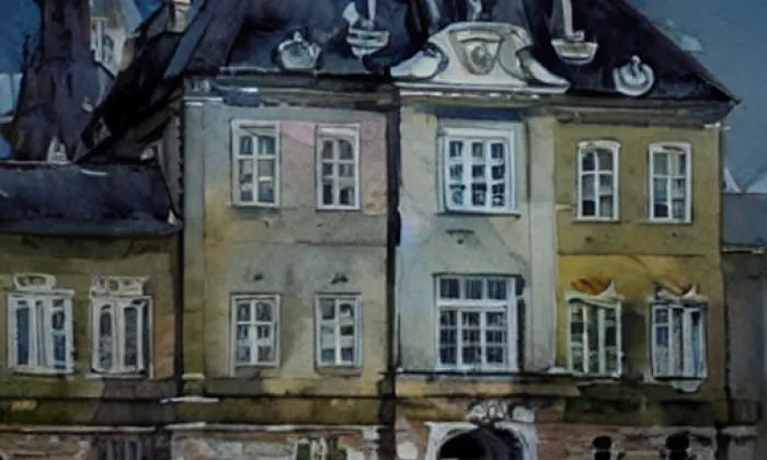 zámek Hlavnice – akvarel