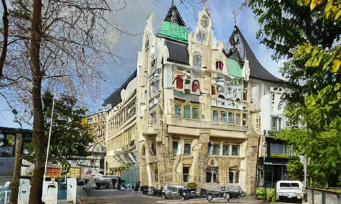 Zámek Hlušice – akvarel