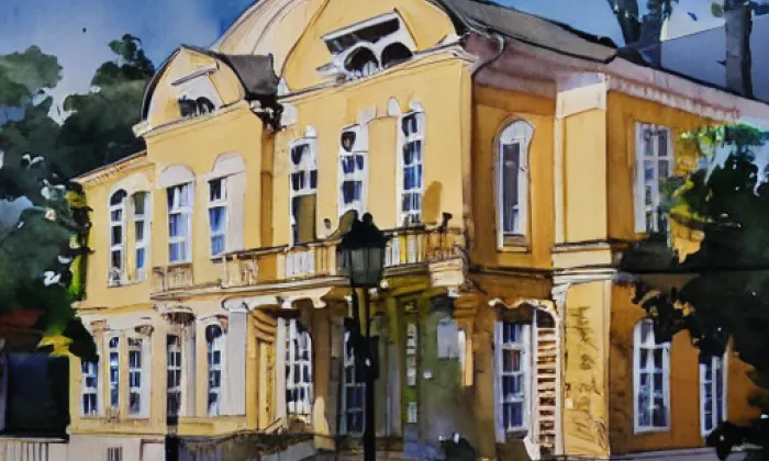 zámek Křetín – akvarel